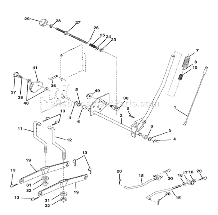 Page H Diagram and Parts List for 160 YTH  1997-11 Husqvarna Lawn Tractor