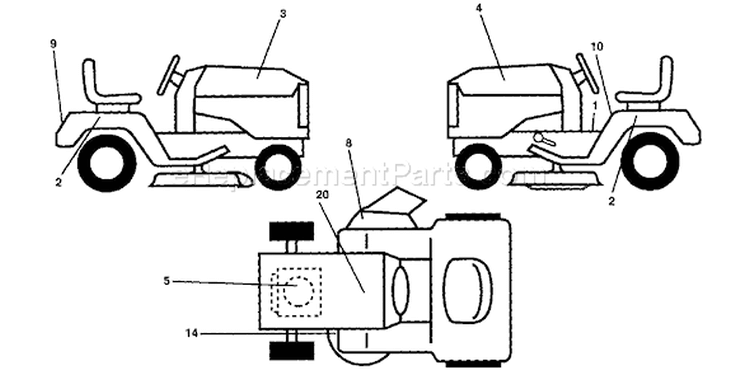 Page B Diagram and Parts List for 180 YTH  1997-12 Husqvarna Lawn Tractor