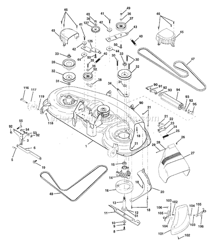 Page G Diagram and Parts List for 180 YTH  1997-12 Husqvarna Lawn Tractor