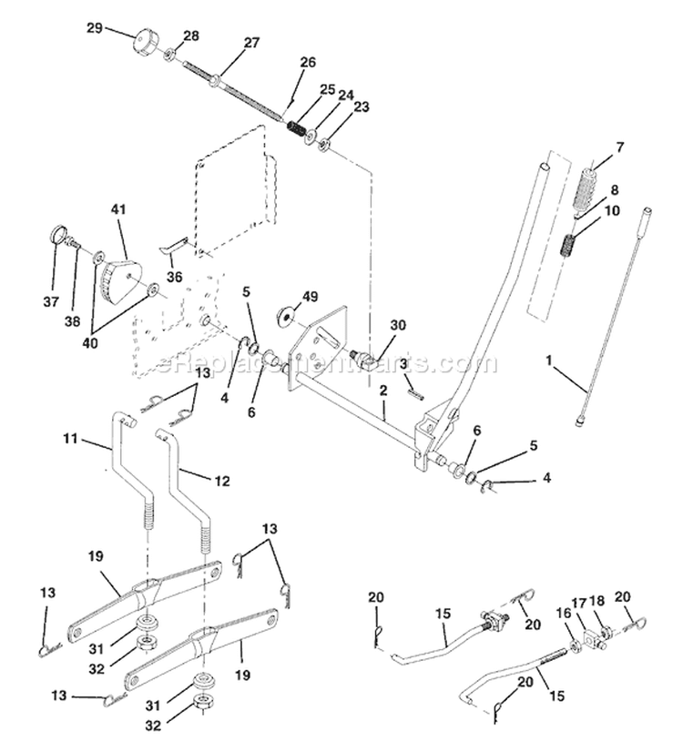 Page H Diagram and Parts List for 180 YTH  1997-12 Husqvarna Lawn Tractor