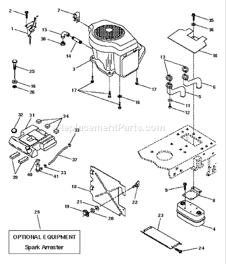 Page E Diagram and Parts List for 180 YTH  954001082A -1994-07 Husqvarna Lawn Tractor