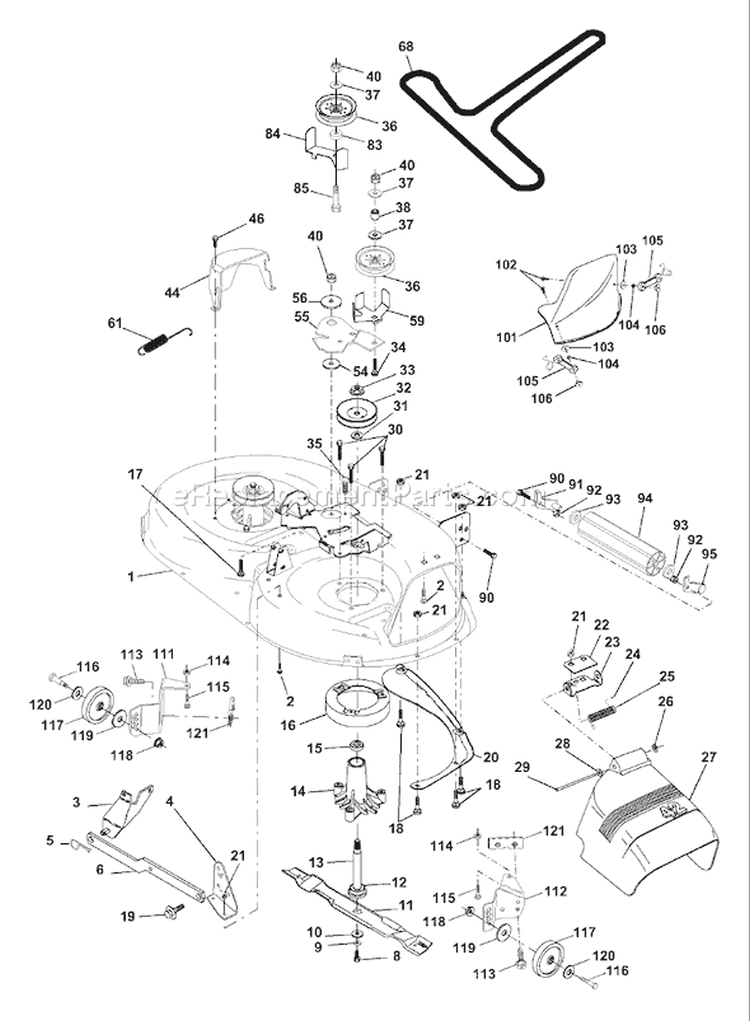 Page F Diagram and Parts List for 180 YTH  954001082A -1994-07 Husqvarna Lawn Tractor