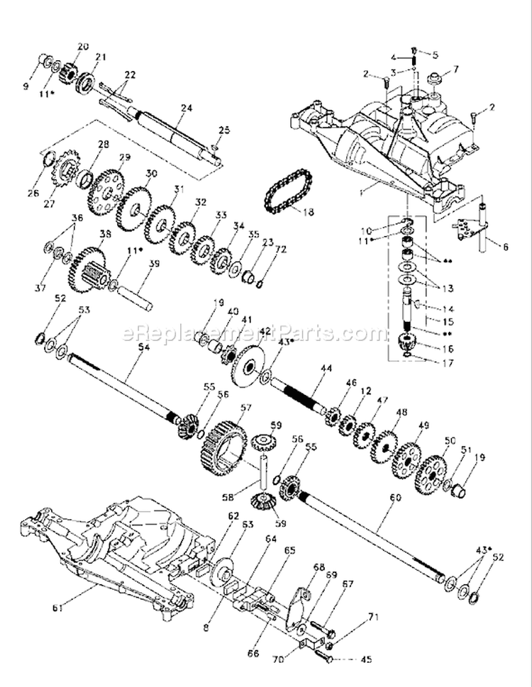 Page B Diagram and Parts List for 180 YTH  954001082B -1994-12 Husqvarna Lawn Tractor
