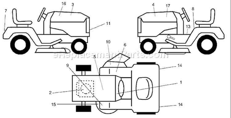 Page C Diagram and Parts List for 180 YTH  954001082B -1994-12 Husqvarna Lawn Tractor