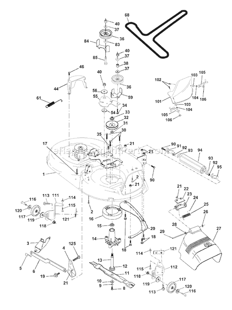 Page G Diagram and Parts List for 180 YTH  954001082B -1994-12 Husqvarna Lawn Tractor