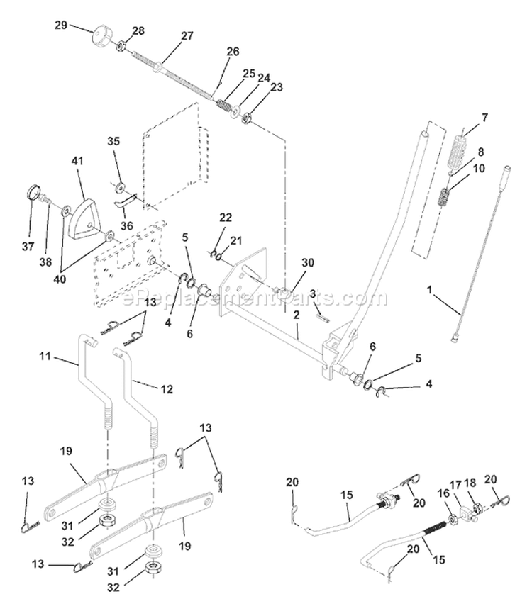Page H Diagram and Parts List for 180 YTH  954001082B -1994-12 Husqvarna Lawn Tractor