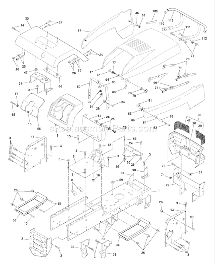 Page A Diagram and Parts List for 180 YTH  954001172A -1994-07 Husqvarna Lawn Tractor