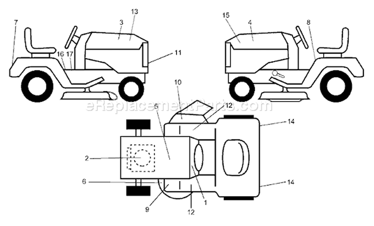 Page B Diagram and Parts List for 180 YTH  954001172A -1994-07 Husqvarna Lawn Tractor