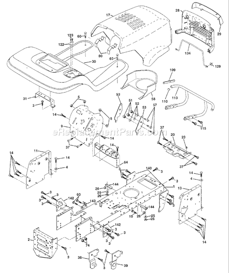 Page A Diagram and Parts List for 180 YTH  954140010B -1996-12 Husqvarna Lawn Tractor