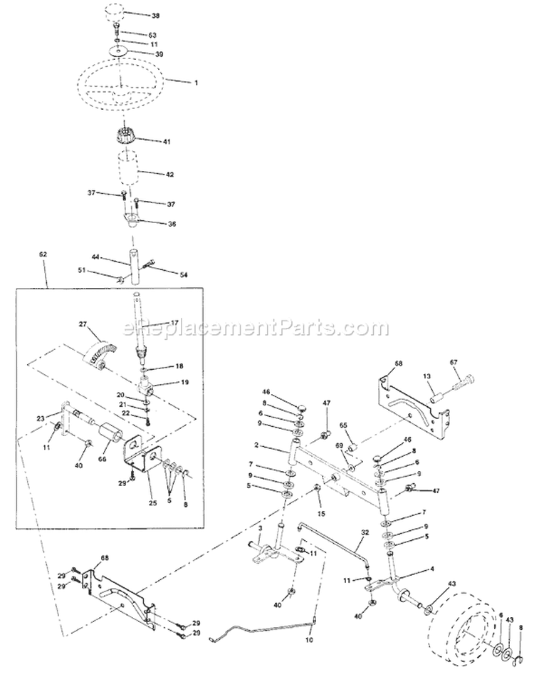 Page J Diagram and Parts List for 180 YTH  954140010B -1996-12 Husqvarna Lawn Tractor
