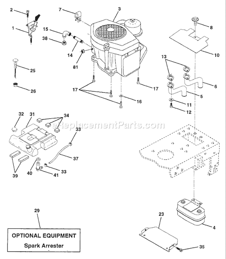 Page E Diagram and Parts List for 180 YTH  954140010B -1996-12 Husqvarna Lawn Tractor