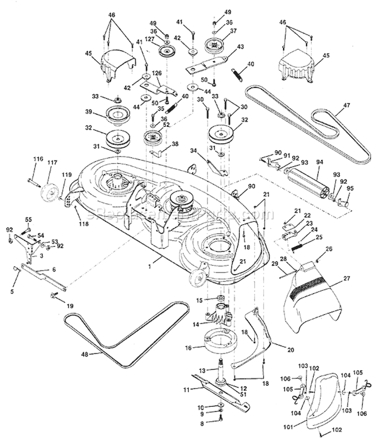 Page G Diagram and Parts List for 180 YTH  954140010B -1996-12 Husqvarna Lawn Tractor