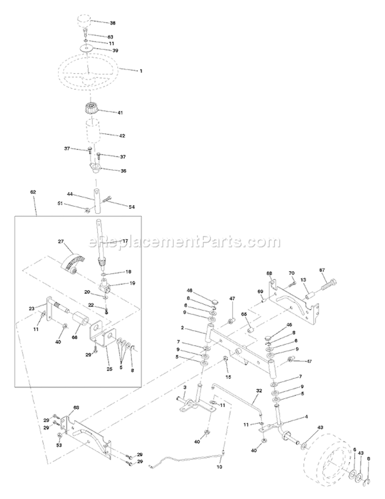 Page J Diagram and Parts List for 180 YTH  954140010C -1997-12 Husqvarna Lawn Tractor