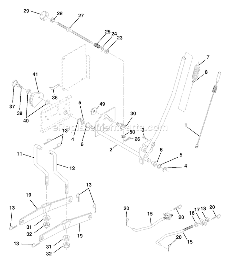 Page G Diagram and Parts List for 180 YTH  954140010C -1997-12 Husqvarna Lawn Tractor