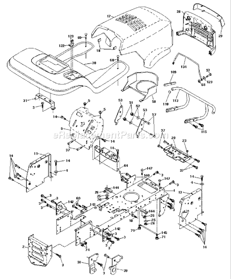 Page A Diagram and Parts List for 180 YTH  954140010D -1997-12 Husqvarna Lawn Tractor
