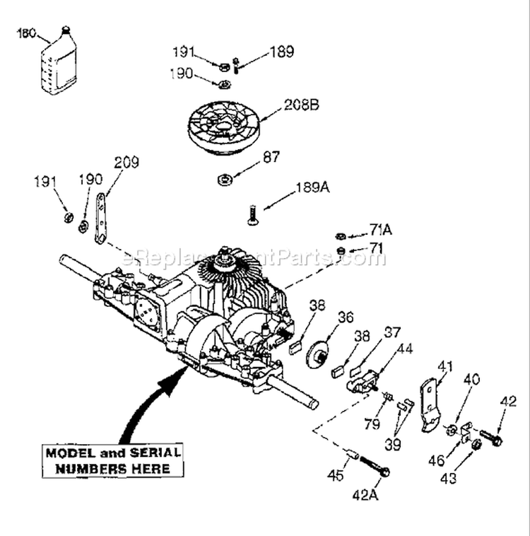 Page J Diagram and Parts List for 180 YTH  954140010D -1997-12 Husqvarna Lawn Tractor