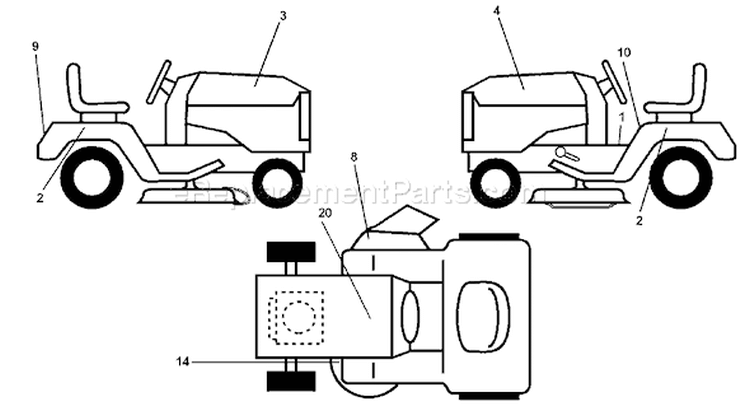 Page B Diagram and Parts List for 180 YTH  954140010D -1997-12 Husqvarna Lawn Tractor
