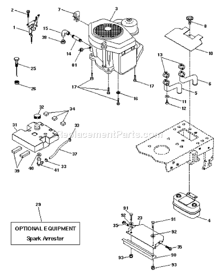Page E Diagram and Parts List for 180 YTH  954140010D -1997-12 Husqvarna Lawn Tractor