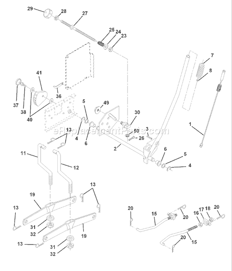 Page G Diagram and Parts List for 180 YTH  954140010D -1997-12 Husqvarna Lawn Tractor