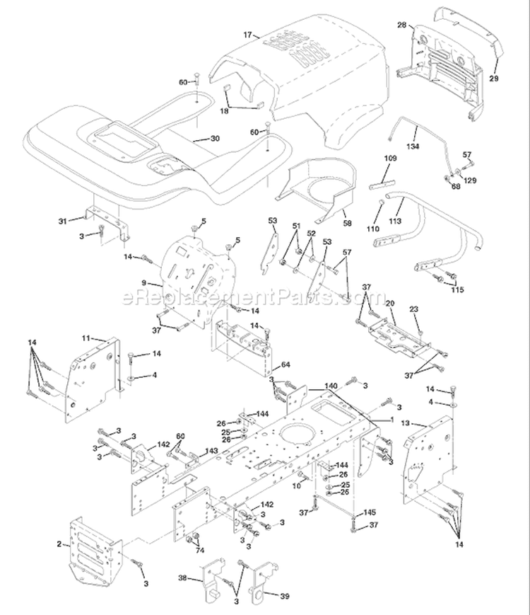 Page A Diagram and Parts List for 180 YTH  954140010E -1998-02 Husqvarna Lawn Tractor