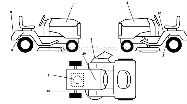 Page B Diagram and Parts List for 180 YTH  954140010E -1998-02 Husqvarna Lawn Tractor