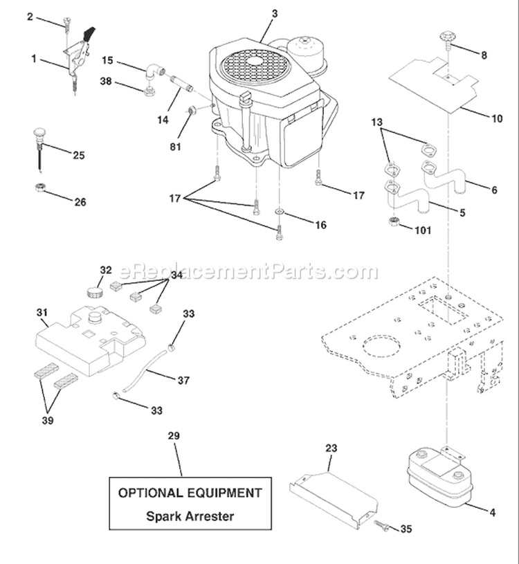 Page E Diagram and Parts List for 180 YTH  954140010E -1998-02 Husqvarna Lawn Tractor