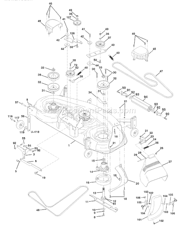 Page G Diagram and Parts List for 180 YTH  954140010E -1998-02 Husqvarna Lawn Tractor