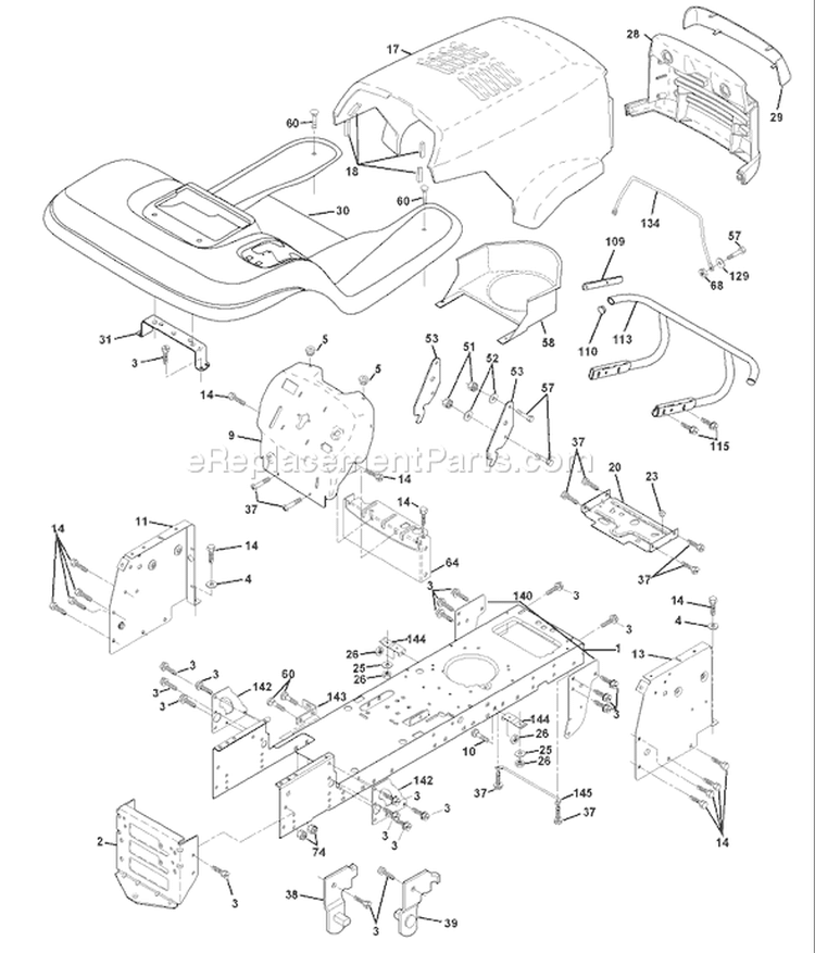 Page A Diagram and Parts List for 180 YTH  954140010E -1998-06 Husqvarna Lawn Tractor