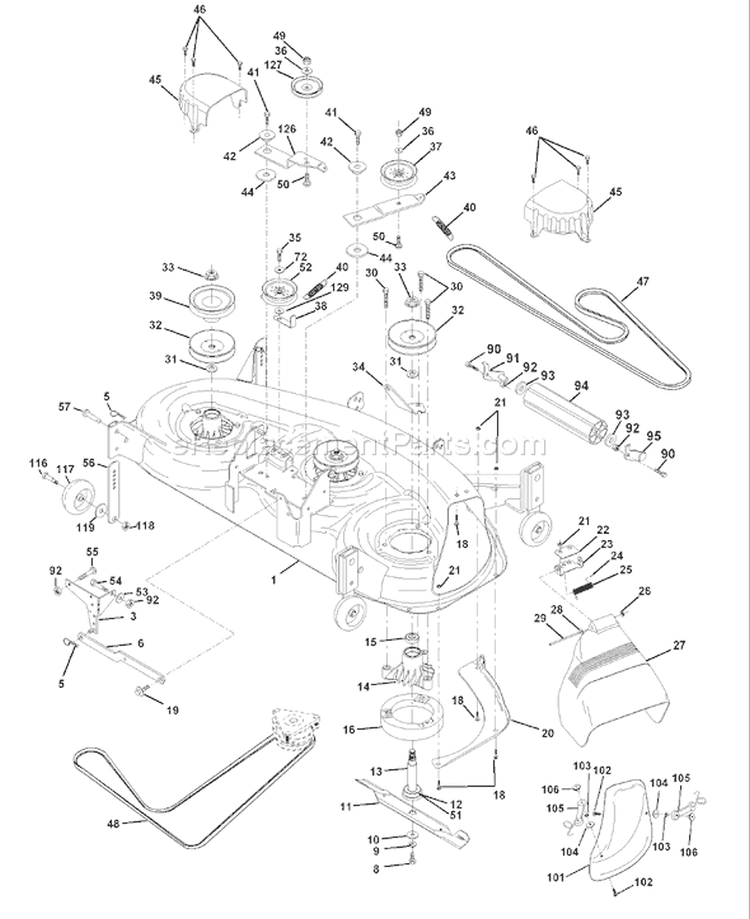 Page G Diagram and Parts List for 180 YTH  954140010E -1998-06 Husqvarna Lawn Tractor