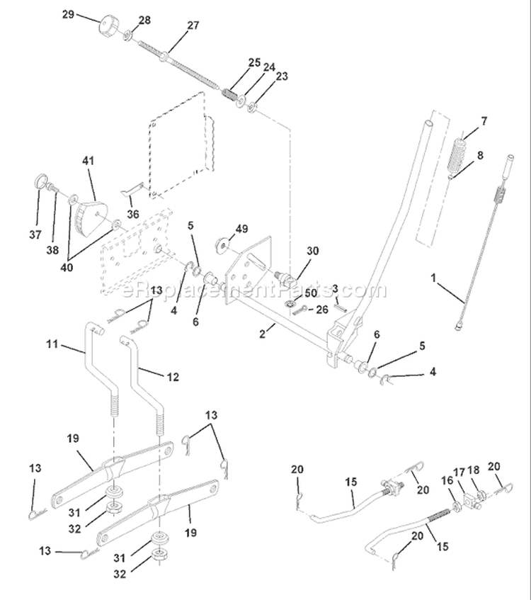 Page H Diagram and Parts List for 180 YTH  954140010E -1998-06 Husqvarna Lawn Tractor