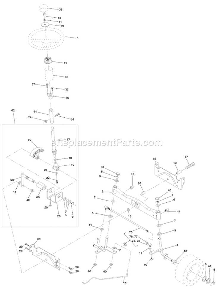Page J Diagram and Parts List for 180 YTH  954140010F -1998-07 Husqvarna Lawn Tractor