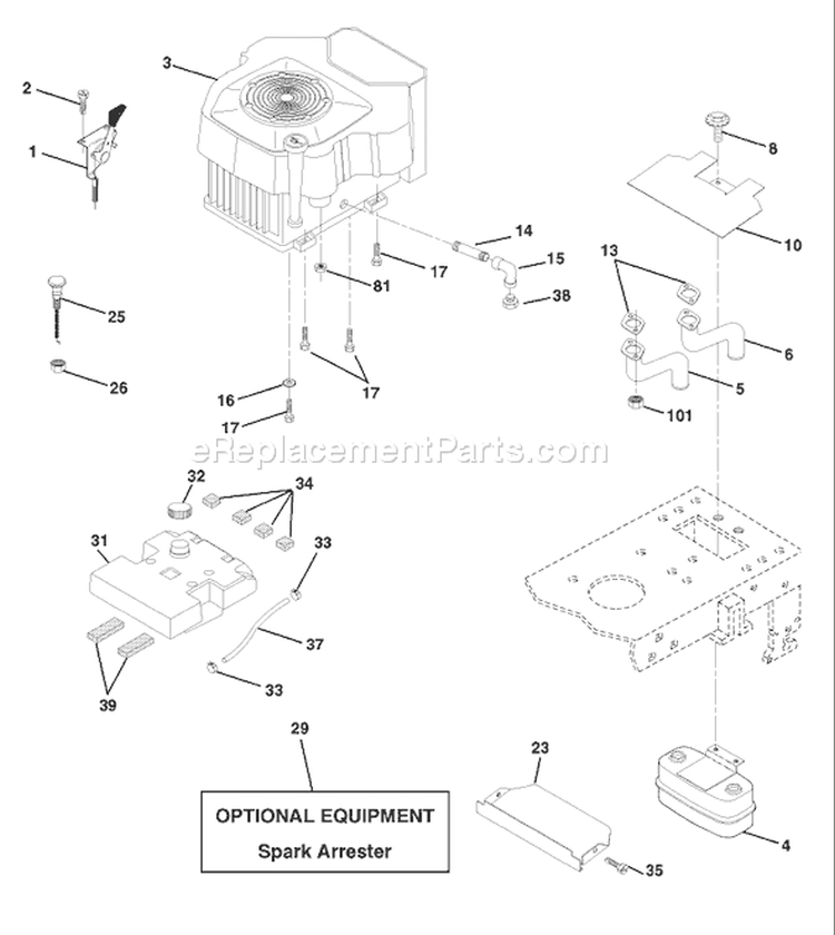Page E Diagram and Parts List for 180 YTH  954140010F -1998-07 Husqvarna Lawn Tractor