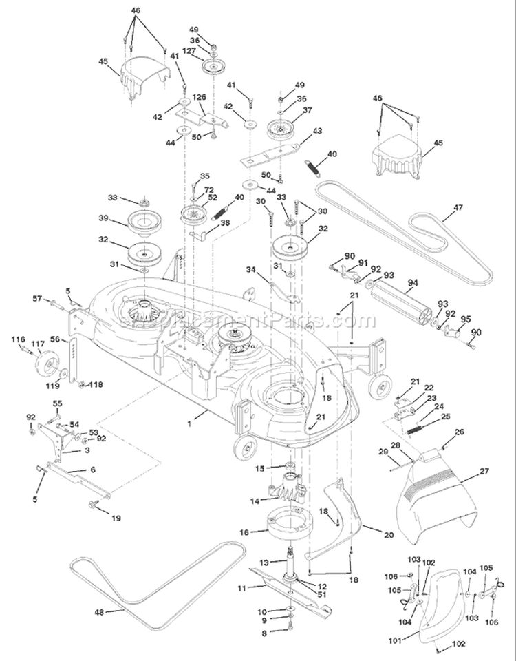 Page G Diagram and Parts List for 180 YTH  954140010F -1998-07 Husqvarna Lawn Tractor