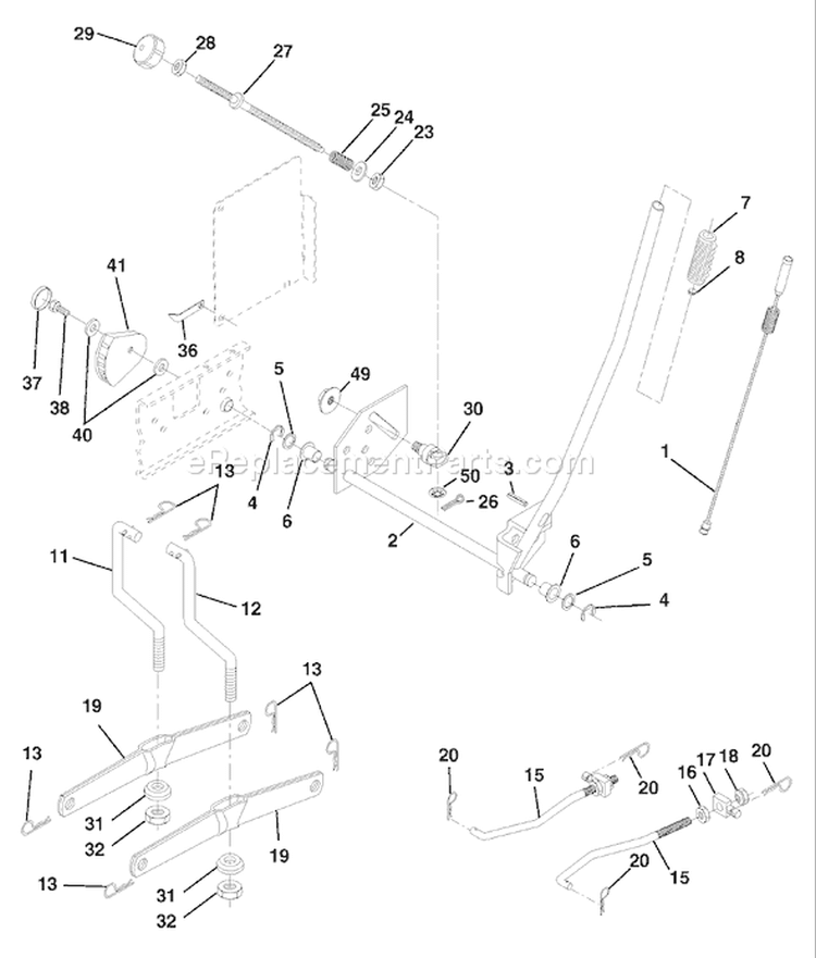 Page H Diagram and Parts List for 180 YTH  954140010F -1998-07 Husqvarna Lawn Tractor