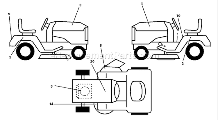 Page B Diagram and Parts List for 180 YTH  954140010F -1998-08 Husqvarna Lawn Tractor