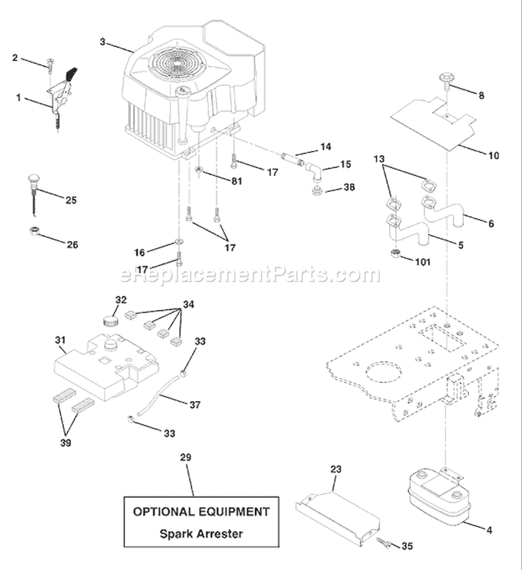 Page E Diagram and Parts List for 180 YTH  954140010F -1998-08 Husqvarna Lawn Tractor