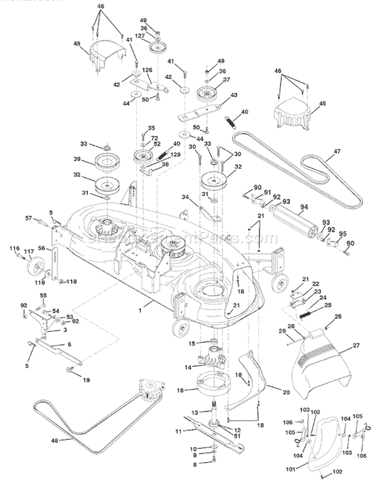 Page G Diagram and Parts List for 180 YTH  954140010F -1998-08 Husqvarna Lawn Tractor