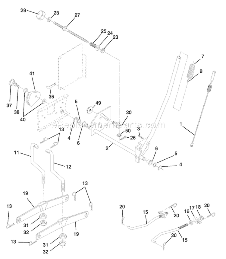 Page H Diagram and Parts List for 180 YTH  954140010F -1998-08 Husqvarna Lawn Tractor