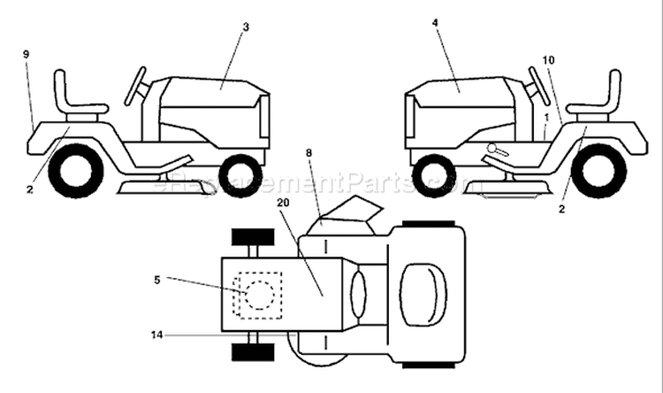Page B Diagram and Parts List for 180 YTH  954140010H -1999-03 Husqvarna Lawn Tractor