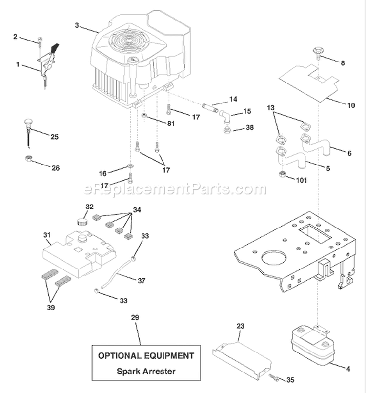Page E Diagram and Parts List for 180 YTH  954140010H -1999-03 Husqvarna Lawn Tractor