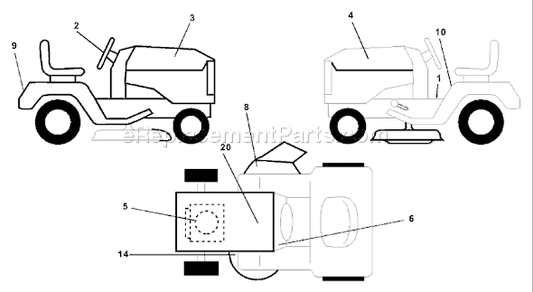 Page B Diagram and Parts List for 180 YTH  954140109A -1999-10 Husqvarna Lawn Tractor