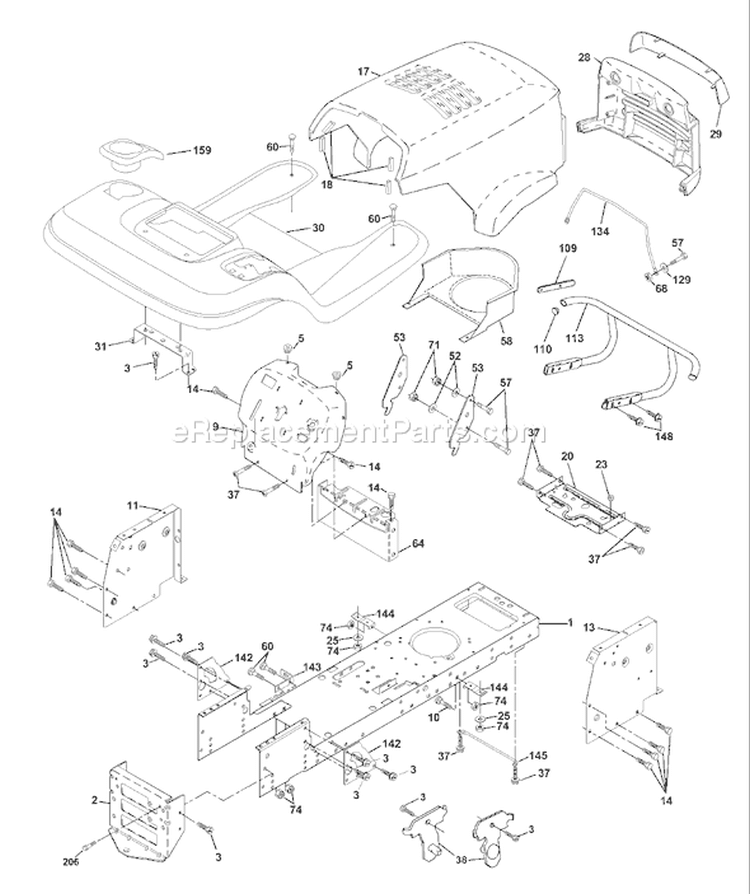 Page A Diagram and Parts List for 180 YTH  954140109B -1999-11 Husqvarna Lawn Tractor