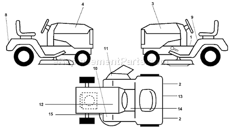 Page B Diagram and Parts List for 180 YTH  954830145A -1995-10 Husqvarna Lawn Tractor