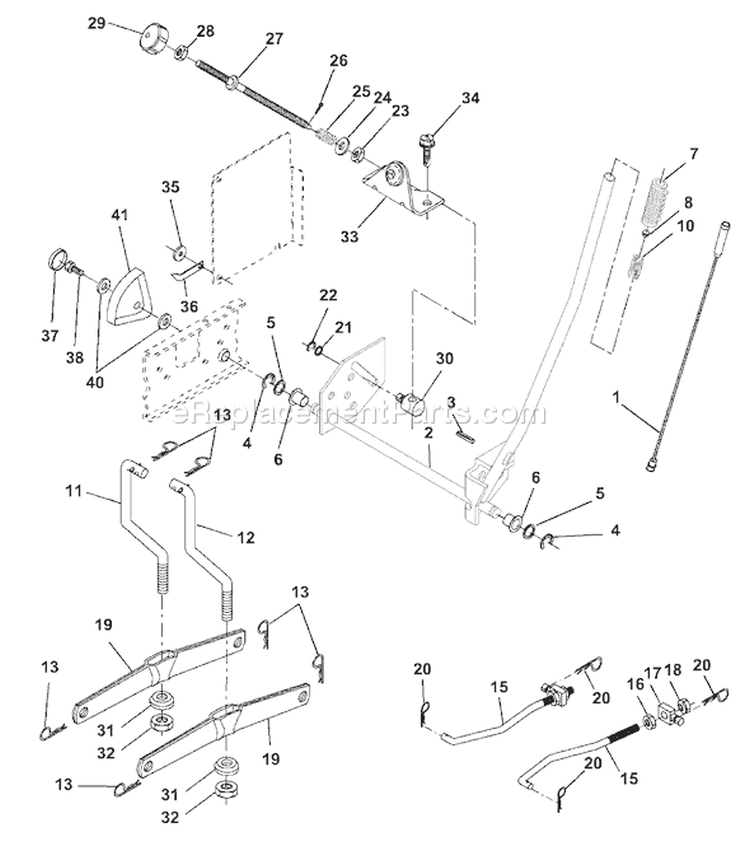 Page H Diagram and Parts List for 180 YTH  954830145A -1995-10 Husqvarna Lawn Tractor