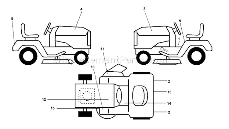 Page B Diagram and Parts List for 180 YTH  954830145B -1996-03 Husqvarna Lawn Tractor