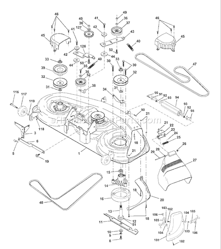 Page G Diagram and Parts List for 180 YTH  954830145B -1996-03 Husqvarna Lawn Tractor