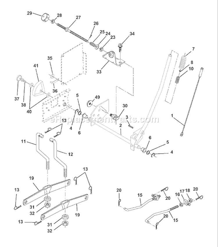 Page H Diagram and Parts List for 180 YTH  954830145B -1996-03 Husqvarna Lawn Tractor