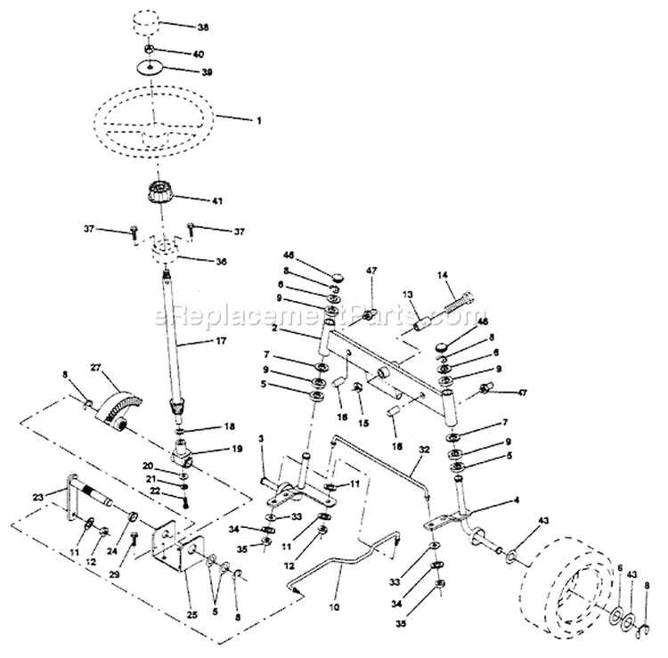 Page J Diagram and Parts List for 180 YTH  HC18VH42A -954002761 -1994-10 Husqvarna Lawn Tractor