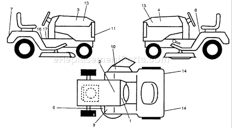 Page C Diagram and Parts List for 180 YTH  HC18VH42A -954002761 -1994-10 Husqvarna Lawn Tractor
