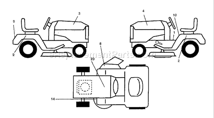 Page B Diagram and Parts List for 180 YTH  HCYTHC -954140010 -1997-01 Husqvarna Lawn Tractor
